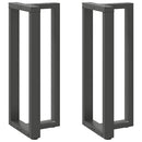 barbordsben T-formet 2 stk. antracit 50x35x(100-101) cm stål