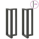 barbordsben T-formet 2 stk. antracit 50x35x(100-101) cm stål
