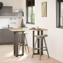 barbordsben T-formet 2 stk. sort 50x35x(100-101) cm stål
