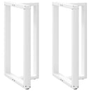 barbordsben T-formet 2 stk. hvid 60x35x(100-101) cm stål