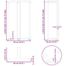 barbordsben T-formet 2 stk. hvid 60x35x(100-101) cm stål