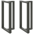 barbordsben T-formet 2 stk. antracit 60x35x(100-101) cm stål