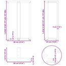 barbordsben T-formet 2 stk. antracit 60x35x(100-101) cm stål