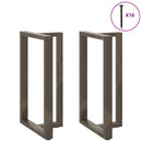 barbordsben T-formet 2 stk. sort 60x35x(100-101) cm stål