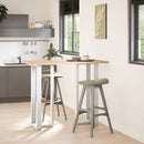 barbordsben T-formet 2 stk. hvid 40x35x(110-111) cm stål