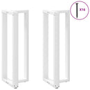 barbordsben T-formet 2 stk. hvid 40x35x(110-111) cm stål