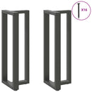 barbordsben T-formet 2 stk. antracit 40x35x(110-111) cm stål