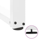 barbordsben T-formet 2 stk. hvid 50x35x(110-111) cm stål