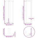 barbordsben T-formet 2 stk. hvid 50x35x(110-111) cm stål
