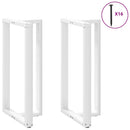 barbordsben T-formet 2 stk. hvid 60x35x(110-111) cm stål