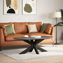 sofabordben edderkopformet sort 98x58x(42-43) cm stål