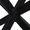 sofabordben edderkopformet sort 98x58x(42-43) cm stål