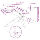 sofabordben edderkopformet hvid 98x58x(42-43) cm stål