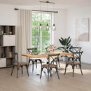 spisebordben edderkopformet hvid 120x68x(72-73) cm stål