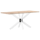 spisebordben edderkopformet hvid 120x68x(72-73) cm stål