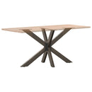 spisebordben edderkopformet sort 120x68x(72-73) cm stål