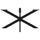 spisebordben edderkopformet sort 150x78x(72-73) cm stål