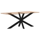 spisebordben edderkopformet sort 150x78x(72-73) cm stål