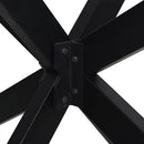spisebordben edderkopformet sort 150x78x(72-73) cm stål