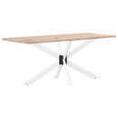 spisebordben edderkopformet hvid 150x78x(72-73) cm stål