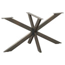 spisebordben edderkopformet sort 150x78x(72-73) cm stål