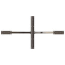 spisebordben edderkopformet sort 150x78x(72-73) cm stål