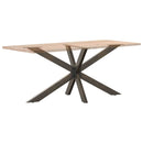 spisebordben edderkopformet sort 150x78x(72-73) cm stål