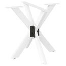 spisebordben edderkopformet hvid 85x85x(72-73) cm stål
