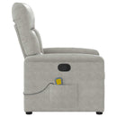 massagestol mikrofiberstof lysegrå