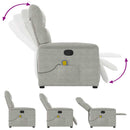 massagestol mikrofiberstof lysegrå