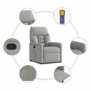 massagestol mikrofiberstof lysegrå