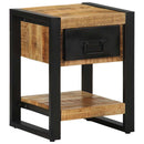 sengebord 35x34x45 cm massivt ru mangotræ