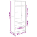 klædeskab 80x50x200 cm konstrueret træ hvid