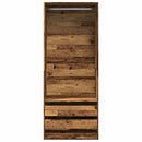 klædeskab 80x50x200 cm konstrueret træ gammelt træ-look
