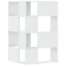 bogreol til hjørne 85x85x140 cm 4 hylder konstrueret træ hvid