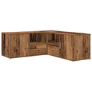 hjørneskab 200x40x45 cm konstrueret træ gammelt trælook