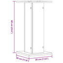 plantestativer 2 stk. 30x30x60 cm konstrueret træ betongrå