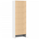 skab med LED-lys 69x32,5x200 cm konstrueret træ hvid