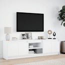 tv-bord med LED-lys 180x34x50 cm konstrueret træ hvid