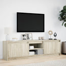 tv-bord med LED-lys 180x34x50 cm konstrueret træ sonoma-eg