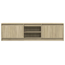 tv-bord med LED-lys 180x34x50 cm konstrueret træ sonoma-eg