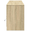 tv-bord med LED-lys 180x34x50 cm konstrueret træ sonoma-eg