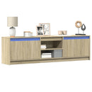 tv-bord med LED-lys 180x34x50 cm konstrueret træ sonoma-eg