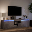 tv-bord med LED-lys 180x34x50 cm konstrueret træ betongrå