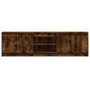tv-bord m. LED-lys 180x34x50 cm konstrueret træ røget eg