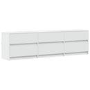 tv-bord med LED-lys 180x34x50 cm konstrueret træ hvid