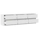 tv-bord med LED-lys 180x34x50 cm konstrueret træ hvid