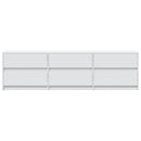 tv-bord med LED-lys 180x34x50 cm konstrueret træ hvid