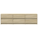 tv-bord med LED-lys 180x34x50 cm konstrueret træ sonoma-eg