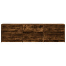 tv-bord m. LED-lys 180x34x50 cm konstrueret træ røget eg